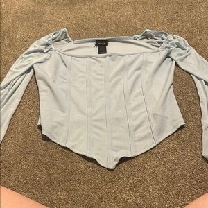 Rue21 Gray Bustier Ruched Blouse